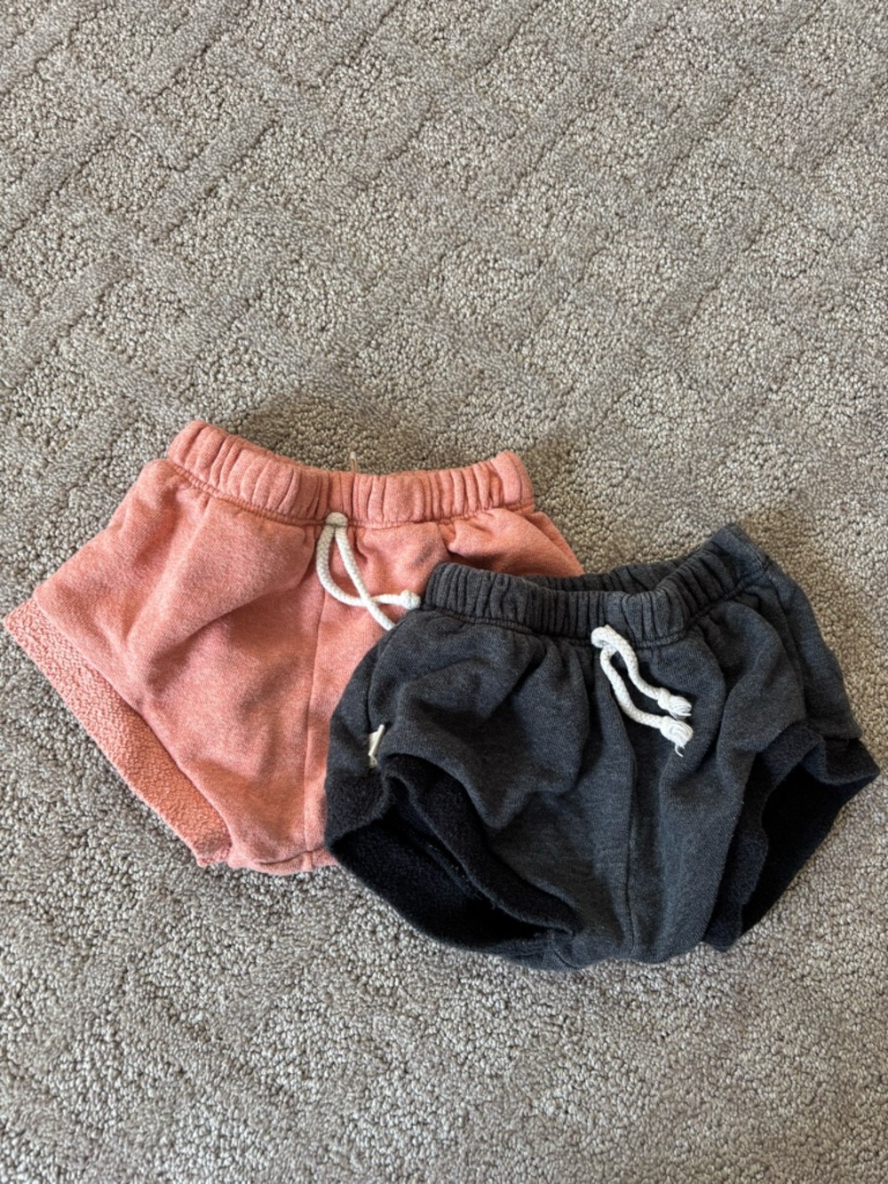 Toddler 2t CHILDHOODS Cozy Terry Cloth Lounge Shorts - Coral and Charcoal